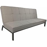 SWEET SOFA&reg; Louis Sofa Bed &ndash; Clic-Clac 3 Seater Sofa 189 x 117 x 90 cm, Upholstered in Soft Fabric, Metal Structure (Grey)