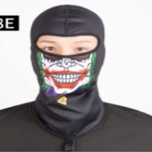 Set of 5 Biker Mask Skull Scarf Snood Face Mask Bandana Bike Cycling Ski Monster (Big Smile With Buttons Twisty Balaclava)