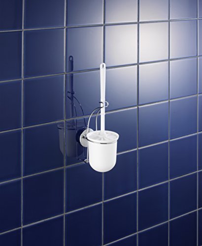 WENKO 20898100 Vacuum-Loc Wand WC-Garnitur Milazzo – WC-Bürstenhalter, Befestigen ohne bohren, Stahl, 10 x 36.5 x 12 cm, Chrom - 3