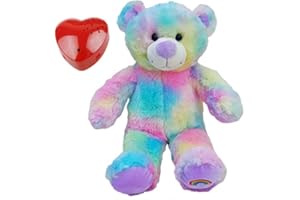 SPLODGE TEDDY PARTIES Orsacchiotto magico arcobaleno registrabile – 40 cm – Registra un messaggio di 40 secondi e invia un orso – Baby Heartbeat Bear