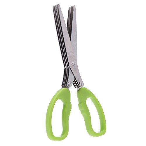 TOOGOO(R)Multifunktionale edelstahl Kuechenmesser 5 Schichten schere Sushi zerfetztes Lauch schneiden Kraeuter Gewuerze Schere - 3