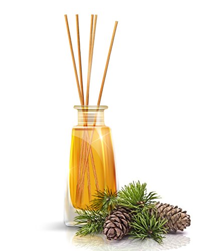 Raumduft Reed Diffuser FICHTENNADELN / PINE NEEDLE 100ml, mit stäbchen, mit naturreinem ätherischen Fichtennadelöl, intensiv und langanhaltend natürliche Raumdüfte, 0% Alkohol, Raumduft-Set zum Aromatisieren der Innenraumluft fur Raum, Küche, Baden, Zuhausem, Büro, Boutique, SPA, Fitnessclub, Restaurant, Aromatherapie, best fur natural aroma Lufterfrischer und Raumerfrischer, Glas, von AROMATIKA (100ml) - 2