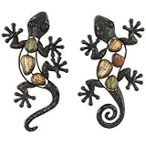 Adorno Pared x2 Lagartos Metal 22 cm