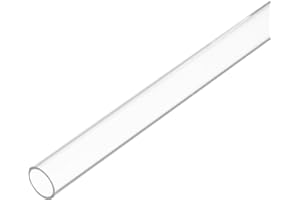 sourcing map Plastic Pipe Rigid Polycarbonate Round Tube Clear 3/8"(10mm) ID 1/2"(12mm) OD 14"(350mm) High Impact for Lighting, Models, Water Plumbing