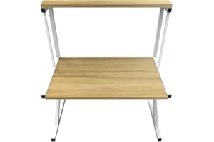 LANTUS Support pour four à micro-ondes extensible, support pour four à micro-ondes extensible, étagère micro-ondes extensible (65 x 54 x 30 cm - Walnut Yellow)