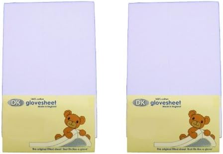 DK Glovesheets Two Fitted Swinging Crib Sheets 100% Combed Jersey Cotton To Fit Mattress Size 84 x 36 cm BLUE TWO PACKS