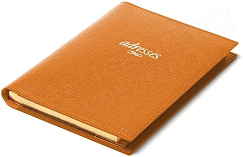 Orange Leather Address Book with Gilding Beaubourg