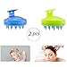 Price comparison product image 2 Pcs Hair Scalp Massager Shampoo Brush, Head Scalp Massager Scalp Massager, Head Massaging Shampoo Brush Massage Head Massager Hair Brush Bath, for Men, Women, Kids and Pets (Transparent Green/Blue)