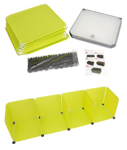 ts-ideen Regal Schrank Flur Diele Badregal Kleiderschrank Wandregal in Gelbgrün Steckregal Stecksystem Steckschrank plug-in - 4