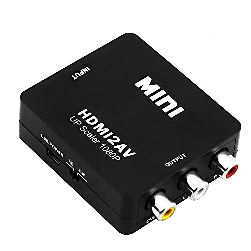 HDMI auf AV Adapter, VANDESAIL 3RCA CVBS Composite Video Audio Konverter 720P/1080P für TV PS3 VHS VCR DVD (HDMI, AV)