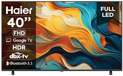 Haier LED Full HD H40K85EFX 40" Smart TV, Google TV, HDR 10, Google Assistant, Bluetooth 5.1, DBX TV, HDMI 2.1 x 4
