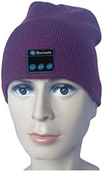 Huatuo®Bluetooth Unisex Headset Hat - Wireless Bluetooth Music Knit Hat with Stereo Speaker Headphones, Micro Phone, Hands free to receive calls &amp; music control for all smartphone and smart devices (Wine Red)