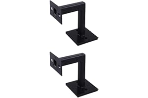 YUETTYY Soportes de Pasamanos Resistentes - Soporte Cuadrado Negro para Barandilla de Escalera - 1/2/4 Unidades
