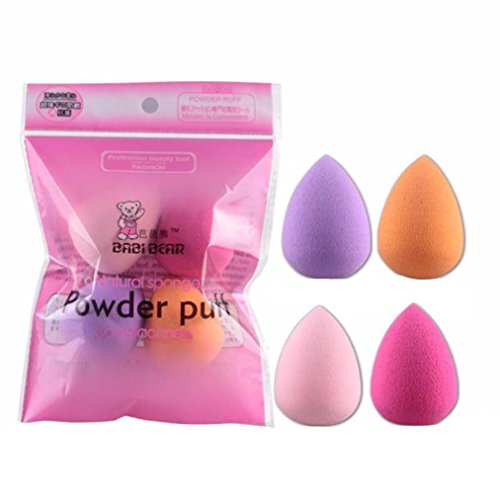 Familizo 4pcs Pro Beauty Flawless Makeup Blender Foundation Puff Multi Shape Sponges 2.25" x 1.5" x 1.5" (Multicolor)