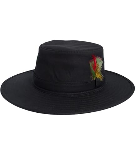 Hoggs Of Fife Caledonia Cappello In Tessuto Cerato Antique Olive - Stile Country Fedora, Larghe Tese, Impermeabile E Resistente