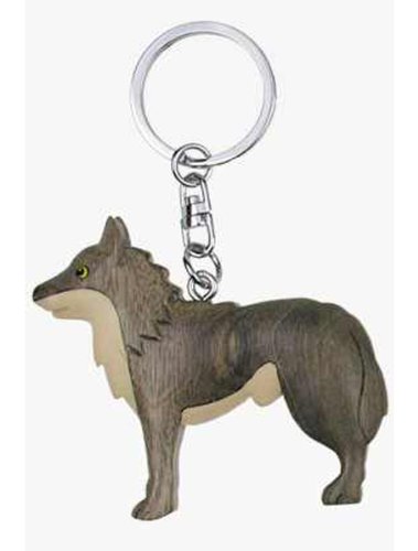 Tashuunka Geschenkartikel - Llavero (madera), diseño de lobo