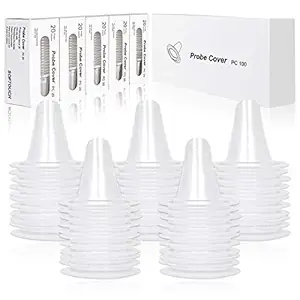 100 Counts Ear Thermometer Probe Covers/Refill Caps/Lens Filters for All Braun ThermoScan Models and Other Types of Digital Thermometers Disposable Covers, BPA Free