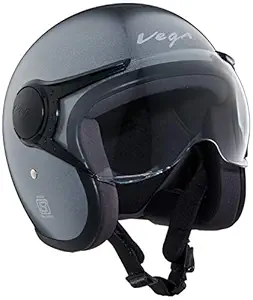 Vega Jet W/Visor Anthracite Helmet, L