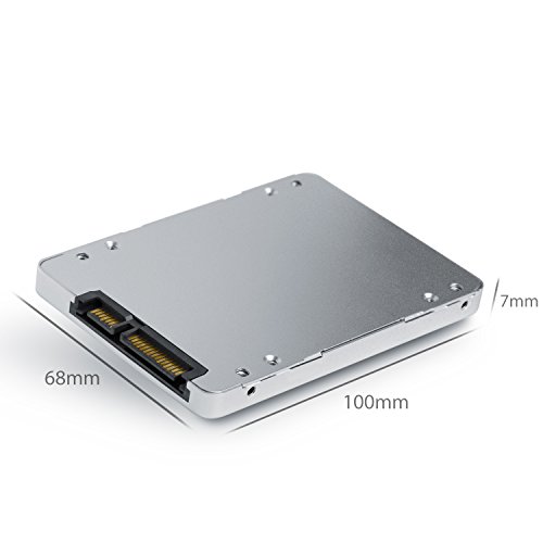 CSL 2,5″ mSATA zu SATA Adapter-Gehäuse / Festplatten-Gehäuse / Laufwerksrahmen | Konverter Adapter | bis zu 6 Gbit/s | 7mm | silber | Aluminium - 5