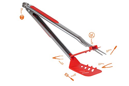 Der Stingray Küchenhelfer – Das beste 6 in 1 Küchengerät aus langlebigen Edelstahl – Küchenzange Pfannenwender Küchengabel Servierzange Fleischgabel Küchenspatel - 9