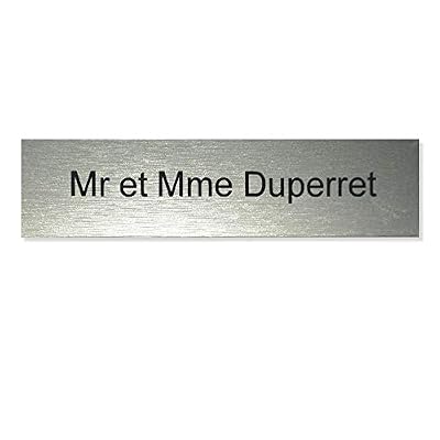 DECOHO Plaque boite aux lettres Decayeux (100x25mm) gris argent lettres noires - 1 ligne