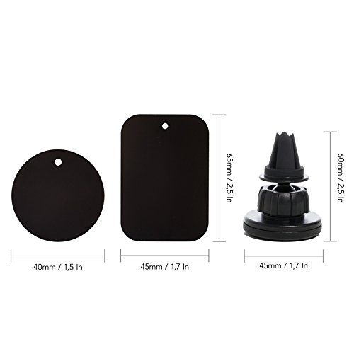 REMFER - Porta  Cellulare da Auto , Supporto auto Magnetico,  Con Rotazione A360, navigatore auto , Gps Traker Per Smartphone Iphone E Android LG Samsumg Huawei  Navigator Nero