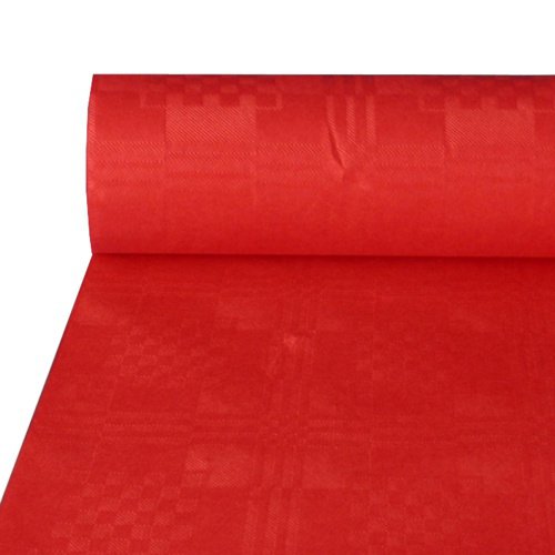 Tischdecke rot, Damastprägung, 50x1m
