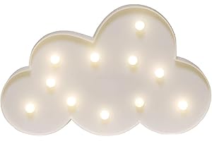 GUOCHENG Cloud Shaped LED Night Light Battery Operated LED Girls Light Sign Decorative Table Lamps for Baby Children Bedroom Party Accessories(White)