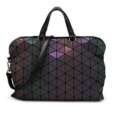 Preisvergleich Produktbild YUEER Leuchtende Geometrische Tasche Aktentasche Damen Große Kapazität Tragbar Diagonale Tasche Mode Persönlichkeit Handtaschen,L-OneSize