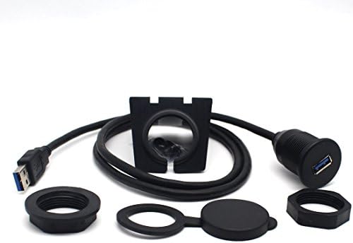 Fiimi Car Truck Dashboard Flush Mount USB 3.0 Male to Female Extension Cable Kit (1m)