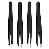 Pinzas profesionales: pinzas planas, angulosas, puntiagudas e inclinadas para satisfacer sus diversas necesidades. Ideal para dar forma a las cejas, astillas, cabello encarnado, removedor de puntos negros y pinzas faciales.