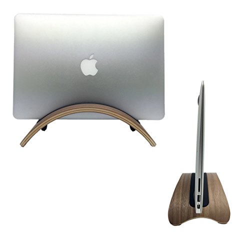 Sumgar®Einzigartige stilvolle Eleganz umweltfreundliche natürliche Holz Desktop Stand Handcrafted Halter Halterung für Apple Computer Macbook Pro/Air iPad (walnut)