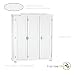 Produktbild H24living Bauernschrank Massiv-Holz Bauernschrank Landhausstil Holzschrank 3-türig 5 Fächer 1 Kleiderstange (BxHxT) 150x180x56 cm in Weiß