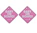 Safety 1st Baby On Board Sign, Pink, 2-Pack