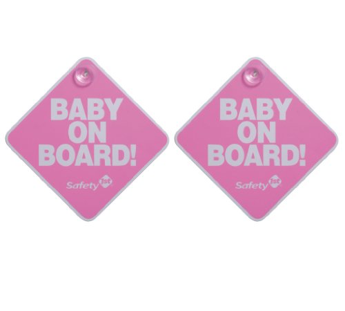 Safety 1st Baby On Board Sign, Pink, 2-Pack