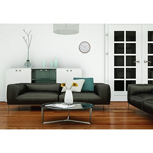 Hama Wanduhr HG-250, Holz, geräuscharme Uhr ohne Ticken, 25 cm Durchmesser, weiß/natur - 2