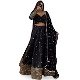 RUKHA FAB Women’s Chinon Embroidered Semi-Stitched Lehenga Choli | Heavy Embroidery Bridal Lehenga Set with Dupatta