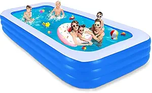 Majik Family Full-Sized 10 Feet Swimming Pool Tub for Adults, Toddlers, Kids for Indoor, Outdoor, Garden (Free Air Pump, 140 Balls, Goggles with Ear Plug)