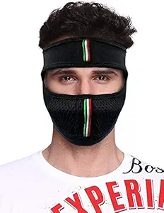 BIZZARE Resuable & Washable MAsk Bike Riding and Cycling Anti Pollution Dust Sun Protecion Half Ninja Face Cover Mask (Black 1)