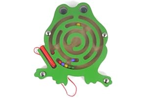 Oostifun Gobus Wooden Mini Animals Shape Bead Maze Regalo educativo del Giocattolo educativo del Labirinto delle Mini Penne di Forma di Animali di Legno Colorate della Penna per i Bambini (Frog Rana)