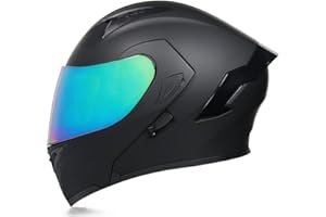 Woljay Casco Moto Modulare Integrato apribile Parasole caschi Doppia Visiera per uomo donna Scooter Adulto DOT ECER22-05