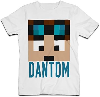 Dan TDM and Stampy Cat Children Funny Boys Girls Unisex White Top T Shirt, 5-6 Years