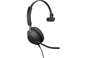 Jabra Evolve2 40 PC Headset – Noise Cancelling UC Certified Mono Headphones With 3-Microphone Call Technology – USB-A Cable – Black