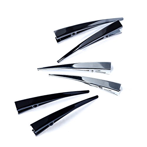 Claire's Girls and Womens Mini Beak Hair Clips 6 Pack in Black/Silver Colour