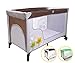 Produktbild Kidmeister Baby Reisebett, Kinderbett klappbar, mit Rollen, Matratze NEU (Braun)