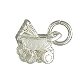  Sterling Silber Charm kleine Kinderwagen