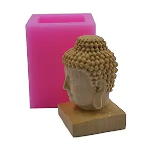 Mini Buddha Head Candle Mold Resin Epoxy Craft Molds Gypsum Clay Crafts Mould Decorating Silicone Mold for Candle Making