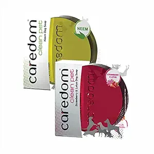 Caredom Combo Offer - Neem Dog Soap & Strawberry Dog Soap Pack of 2 (75 g * 2 Nos)