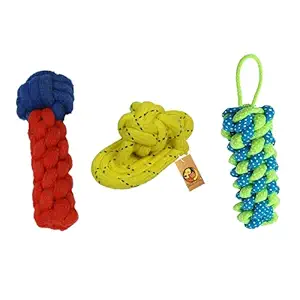 Foodie Puppies Durable Cotton Interactive Rope Tugging, Chewing & Fetching for Puppies (Mike, Corn Stick & Slipper)