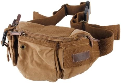 Smart Star Women Men Waist Bum Bag Belt Pouch Purse Sports Canvas Pouch Pockets Outdoor Travel Messenger Bag Men's Chest Bag Khaki
